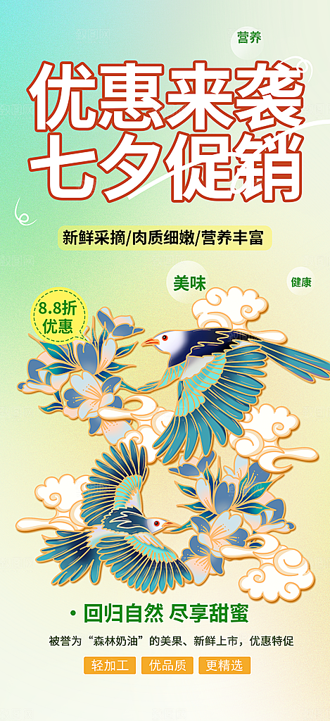 甜蜜七夕节情人节活动海报