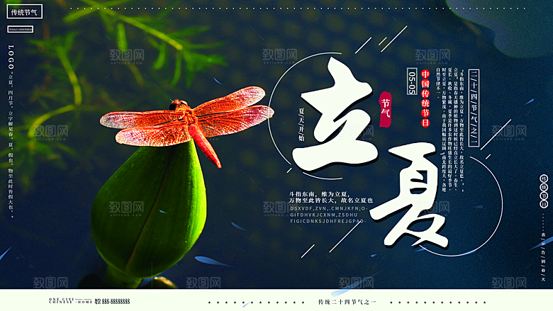 立夏节气简约大气展板