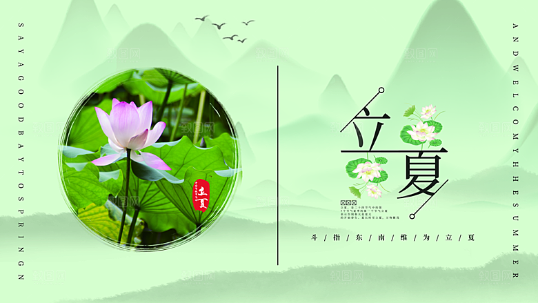 立夏节气简约大气展板