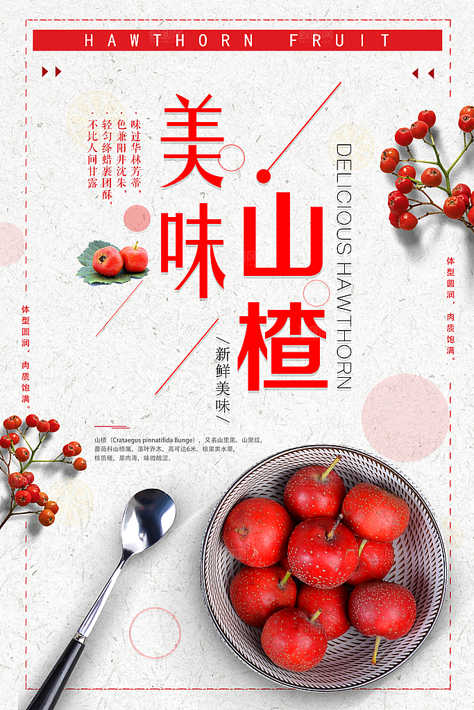 美味新鲜山楂宣传海报设计