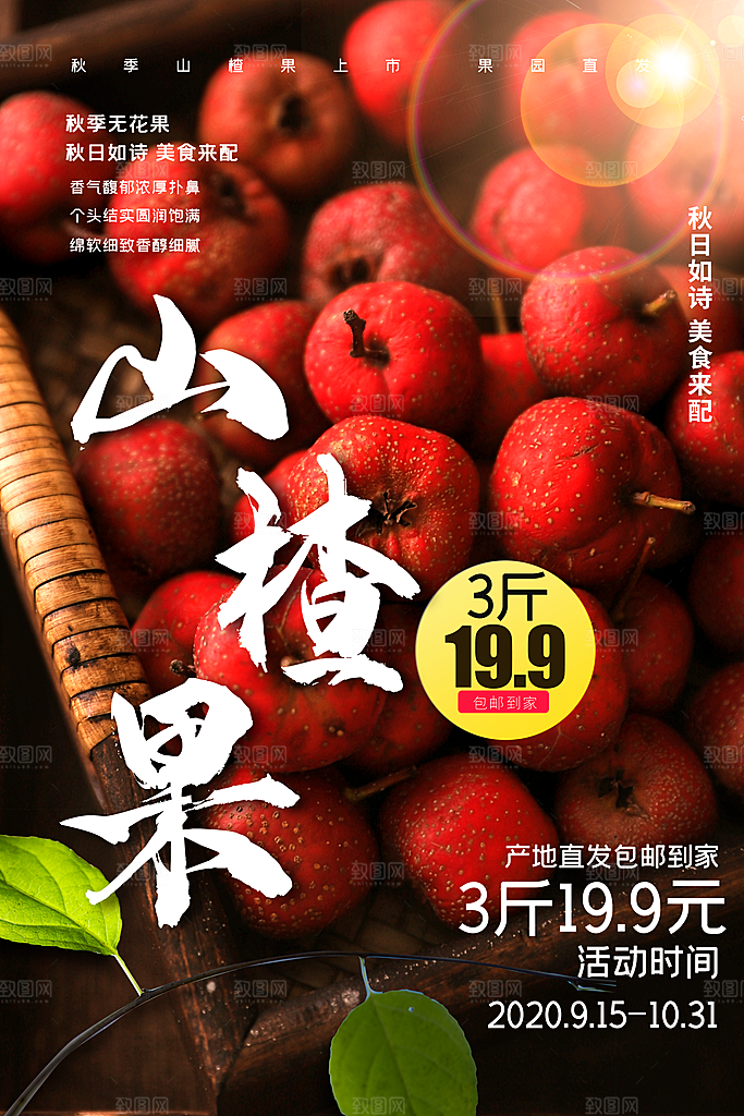 美味新鲜山楂宣传海报