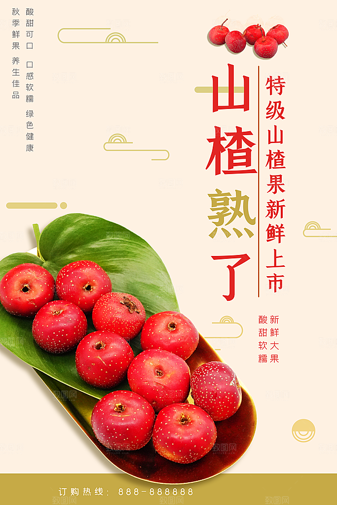 美味新鲜山楂宣传海报