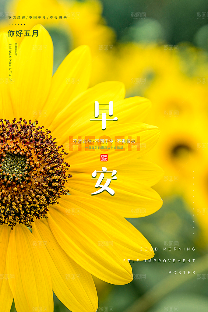 早安励志正能量宣传海报设计
