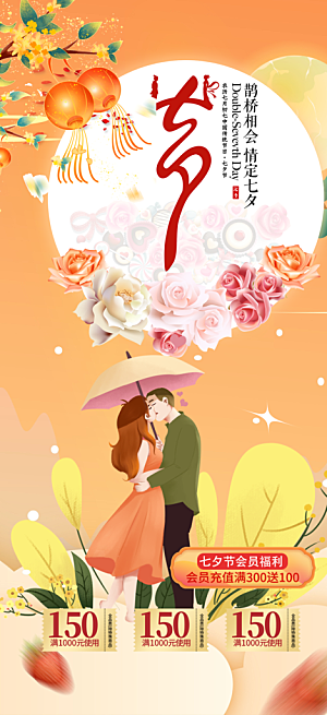 情人节七夕节活动海报