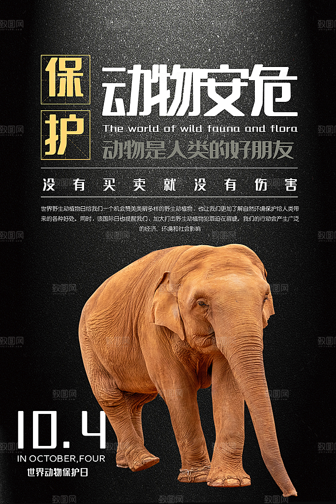 世界动物日宣传海报