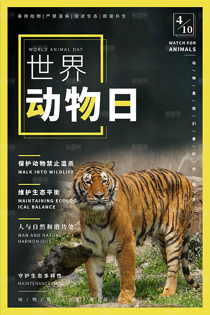 世界动物日宣传海报