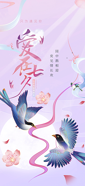 中国情人节七夕节活动海报