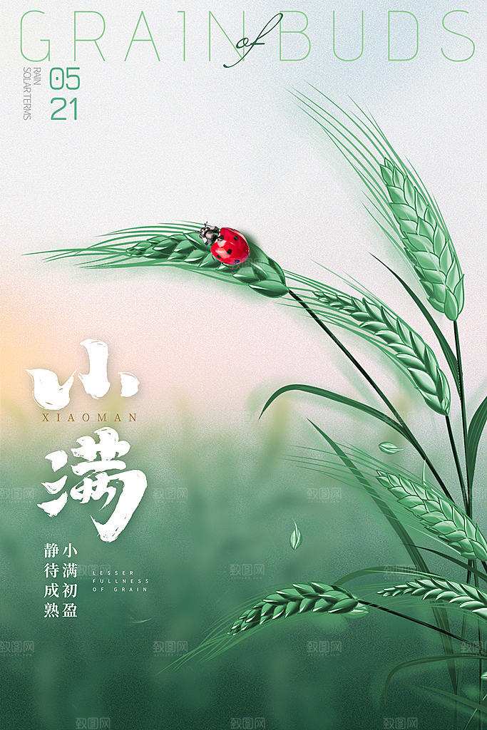小满节气宣传海报设计素材