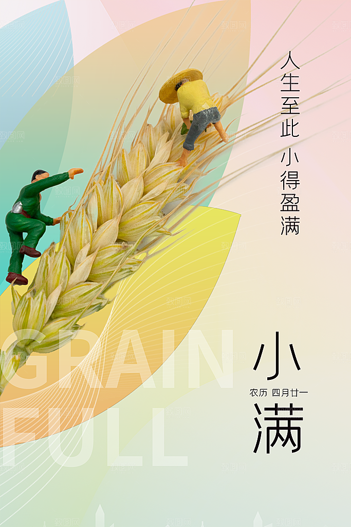 小满节气宣传海报设计