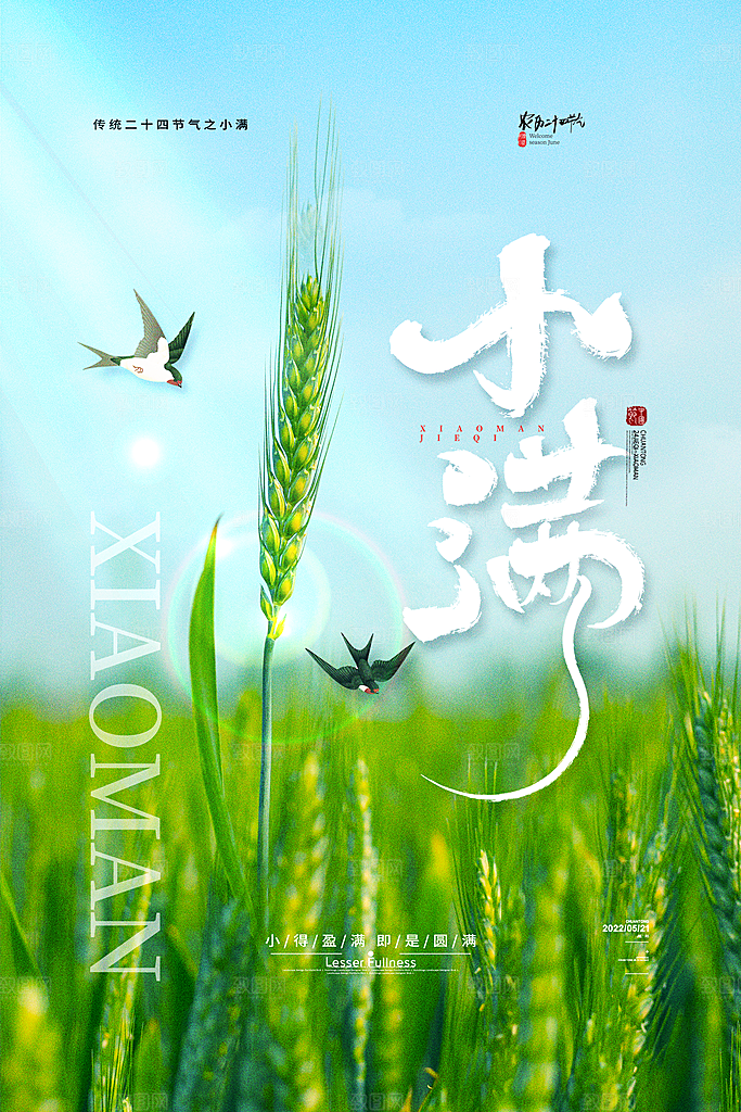 小满节气宣传海报设计素材