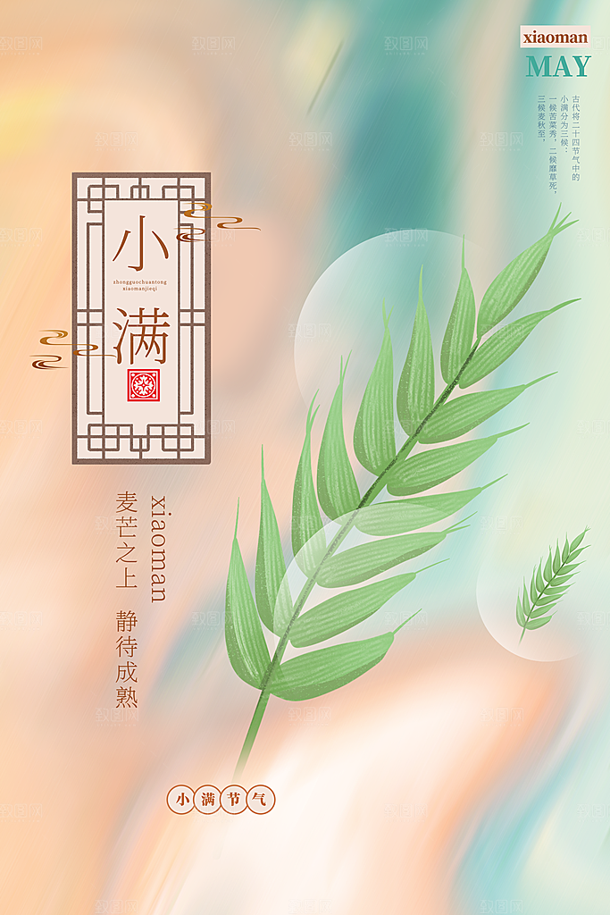 小满节气宣传海报设计素材