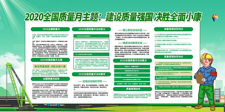 全国质量安全月质量月展板