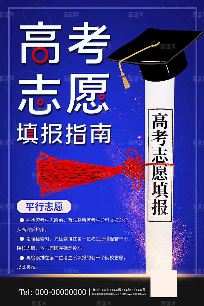 高考志愿填报指南宣传海报设计素材