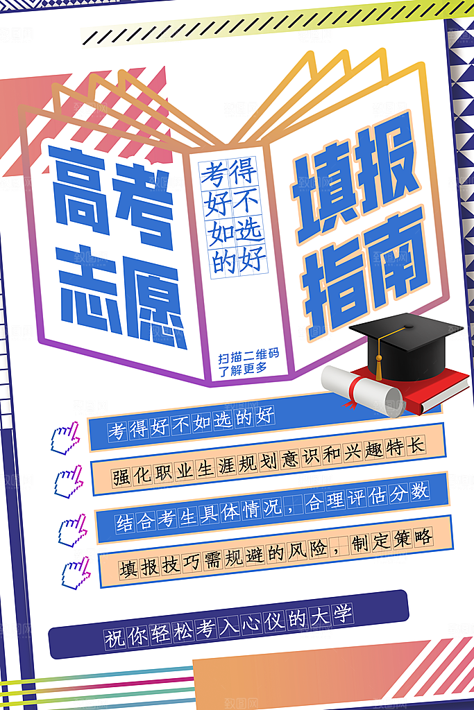 高考志愿填报指南宣传海报设计