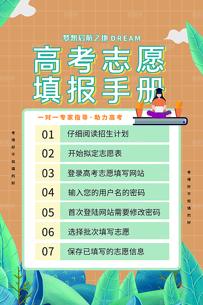 高考志愿填报指南宣传海报设计