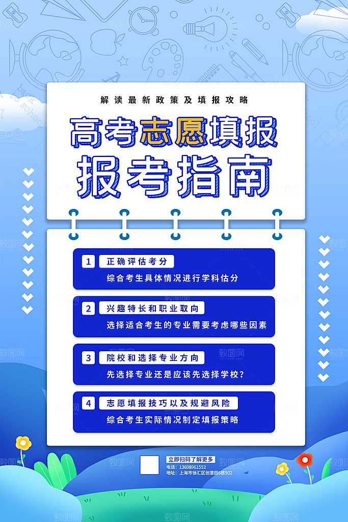 高考志愿填报指南宣传海报设计