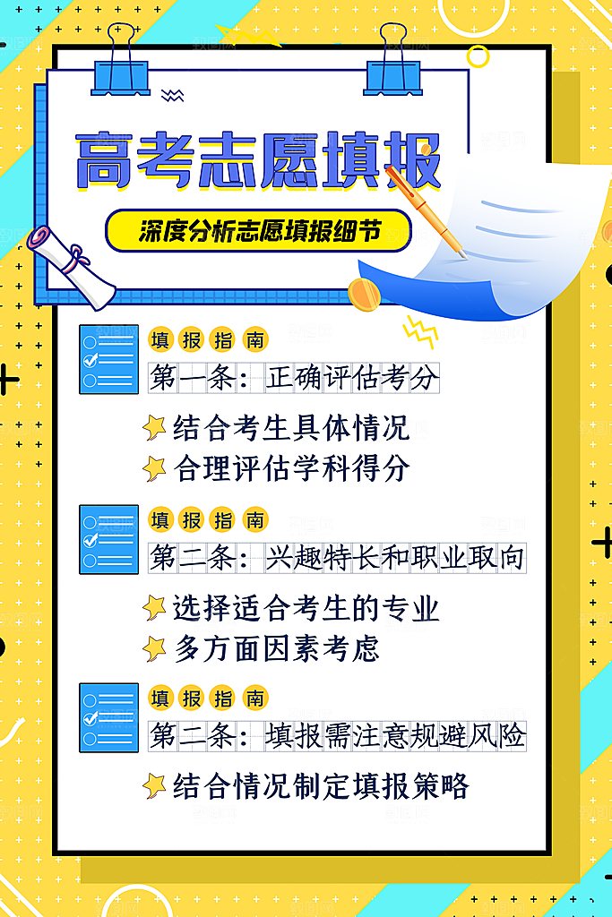 高考志愿填报指南宣传海报设计素材