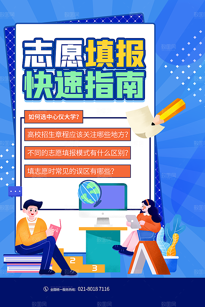 高考志愿填报指南宣传海报设计