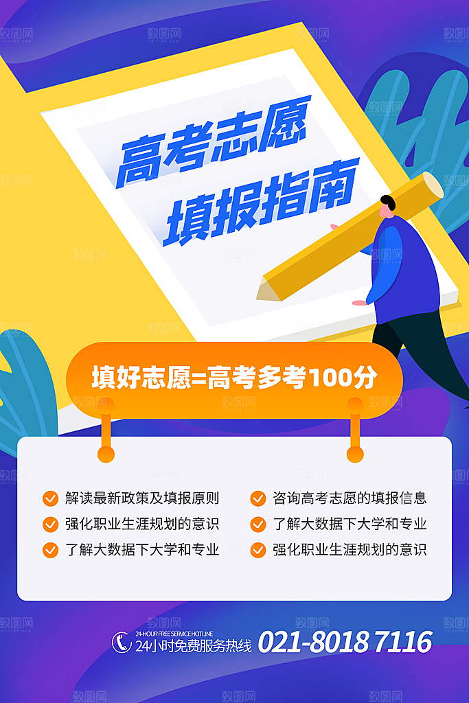 高考志愿填报指南宣传海报设计