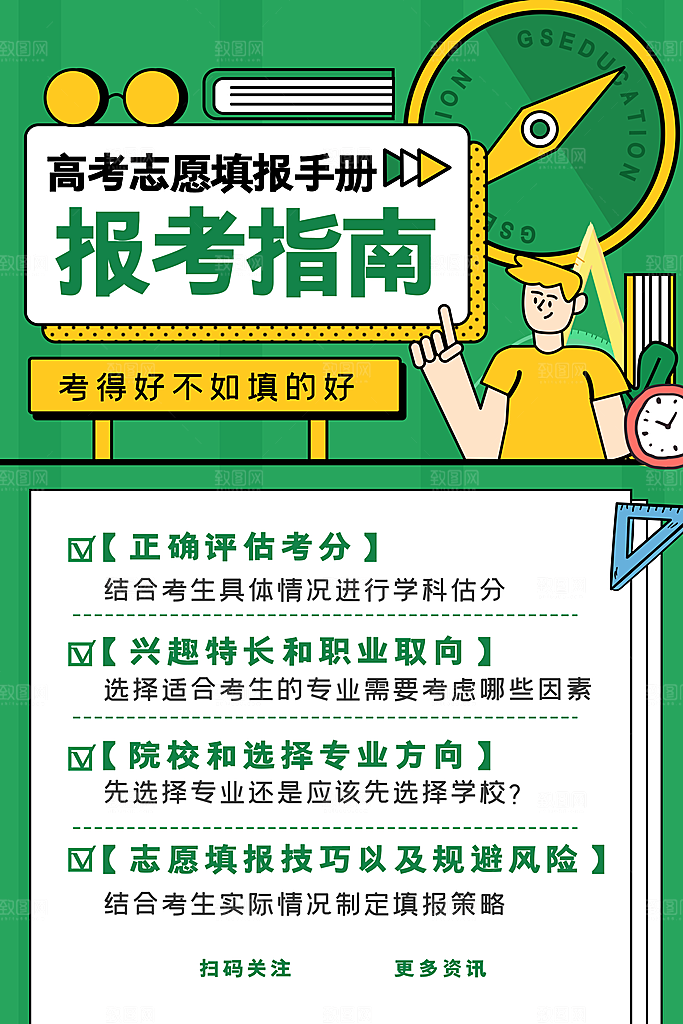 高考志愿填报指南宣传海报设计素材