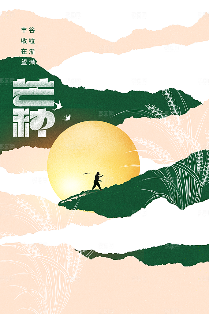 芒种节气传统活动宣传海报