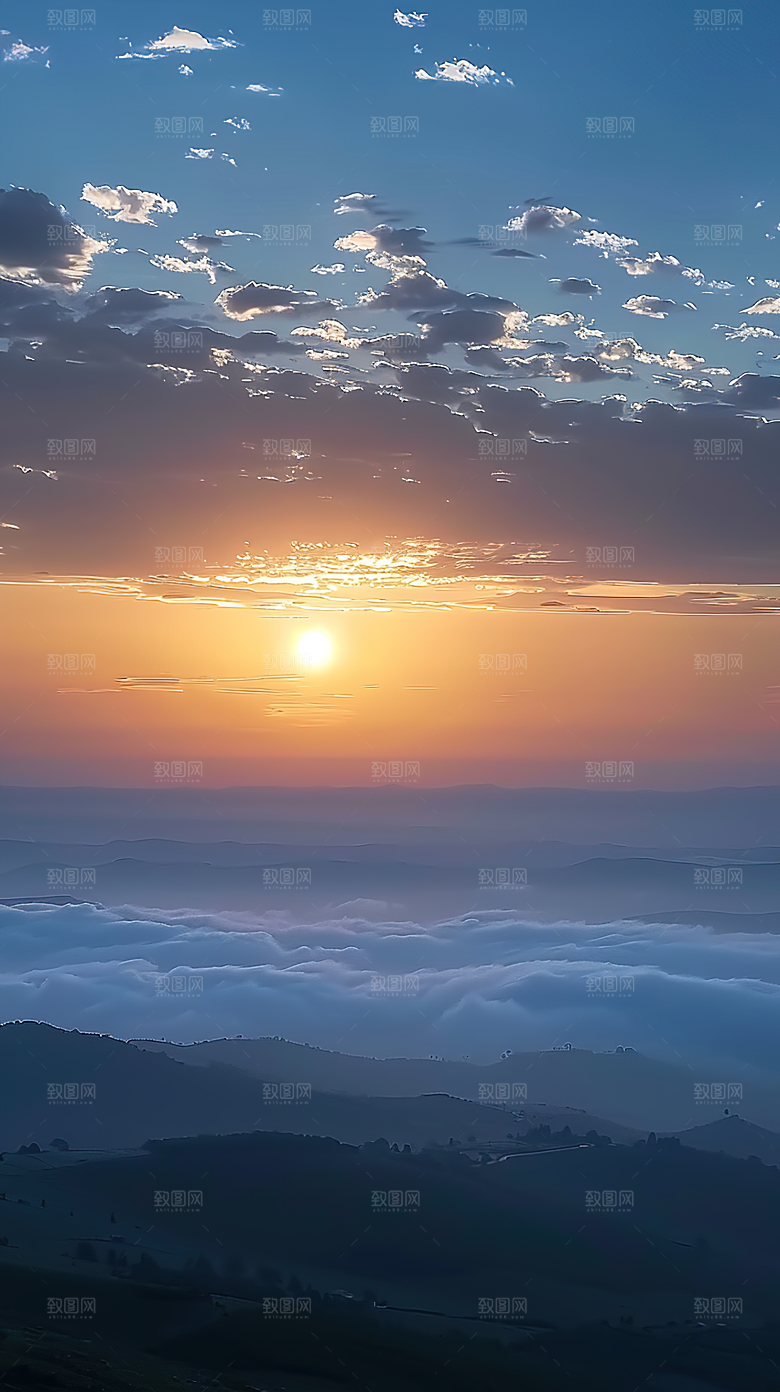 天空日出光线云彩风景