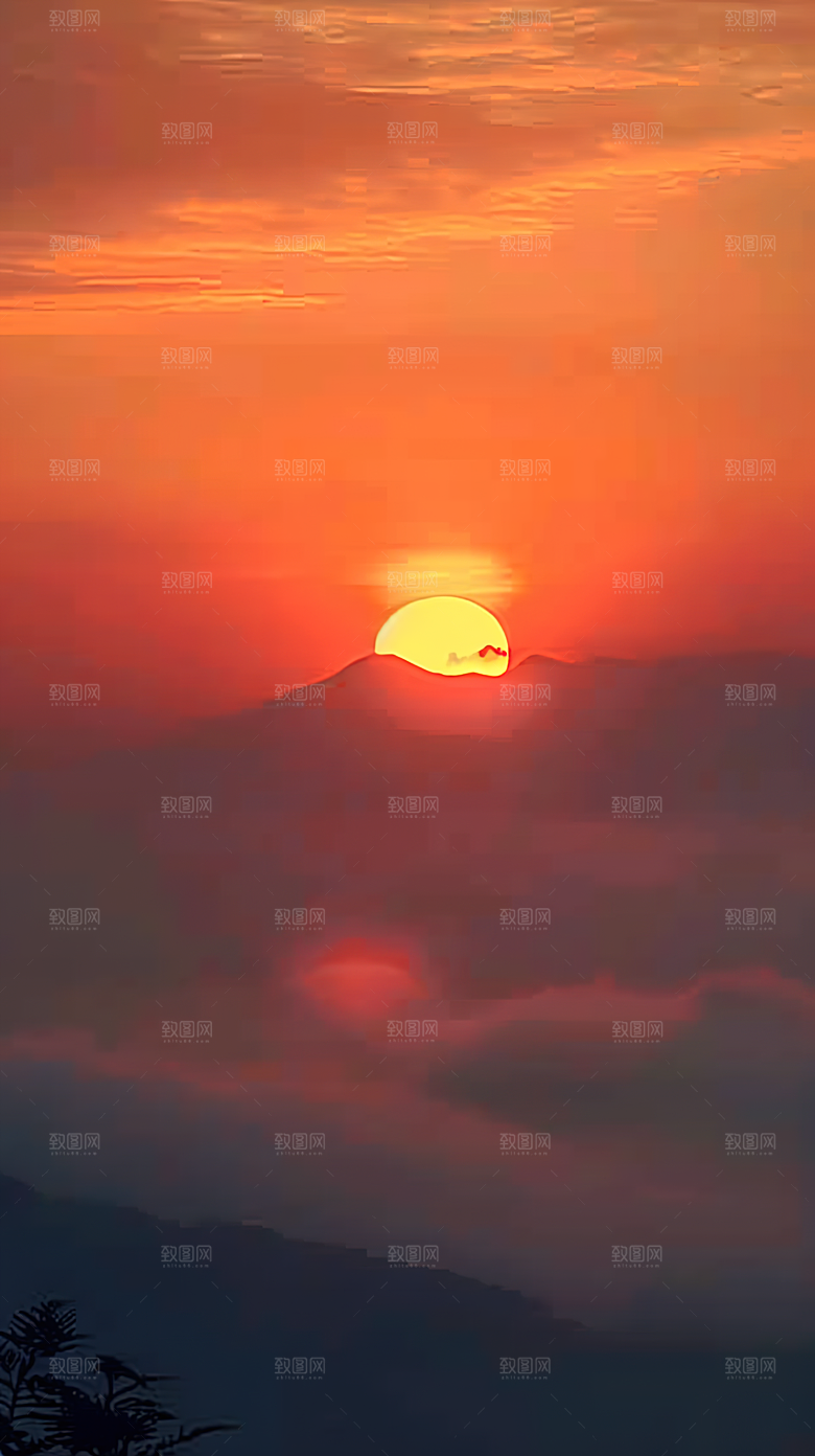日出天空云彩云层唯美风光景色