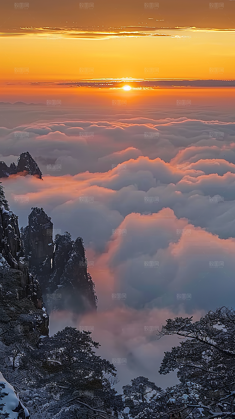 日出天空云彩云层唯美风光景色