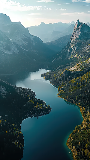 风景意境山峰山水绿水唯美