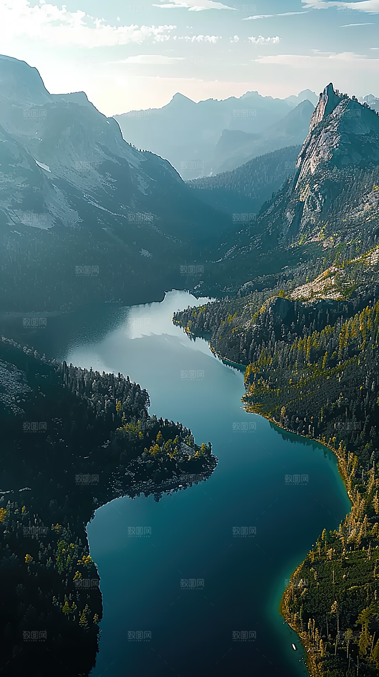 风景意境山峰山水绿水唯美