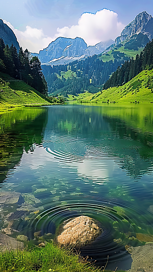 风景绿水山水青山唯美山峰意境