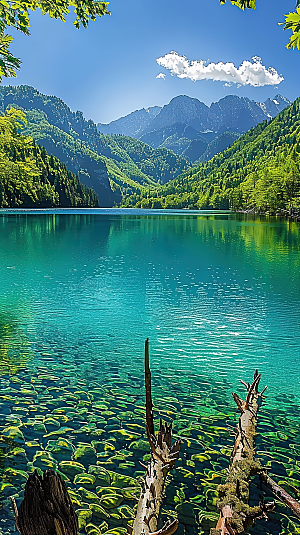 风景绿水山水青山唯美山峰意境