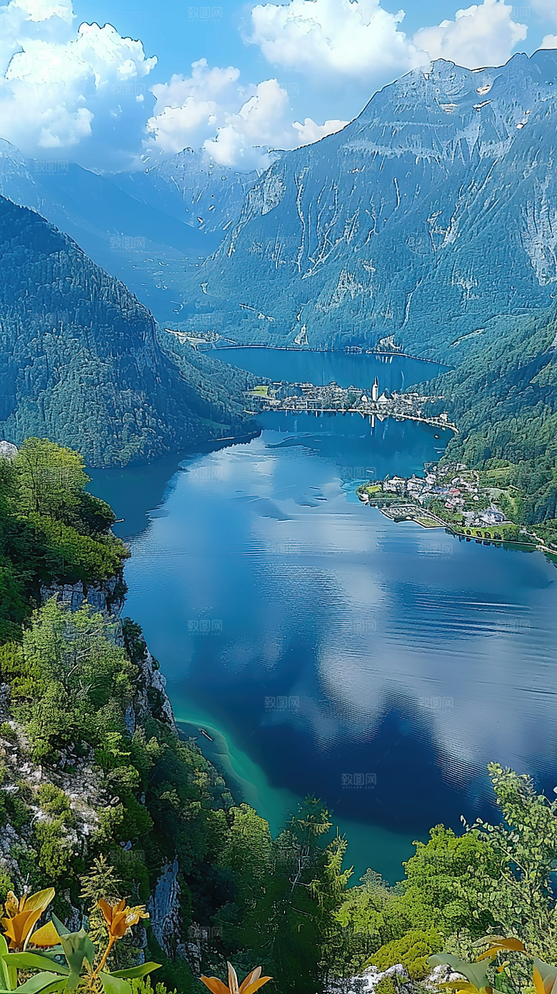 风景绿水山水青山唯美山峰意境