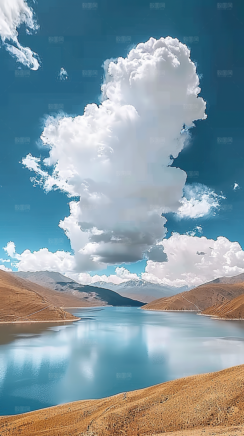 意境青山山峰唯美山水绿水风景