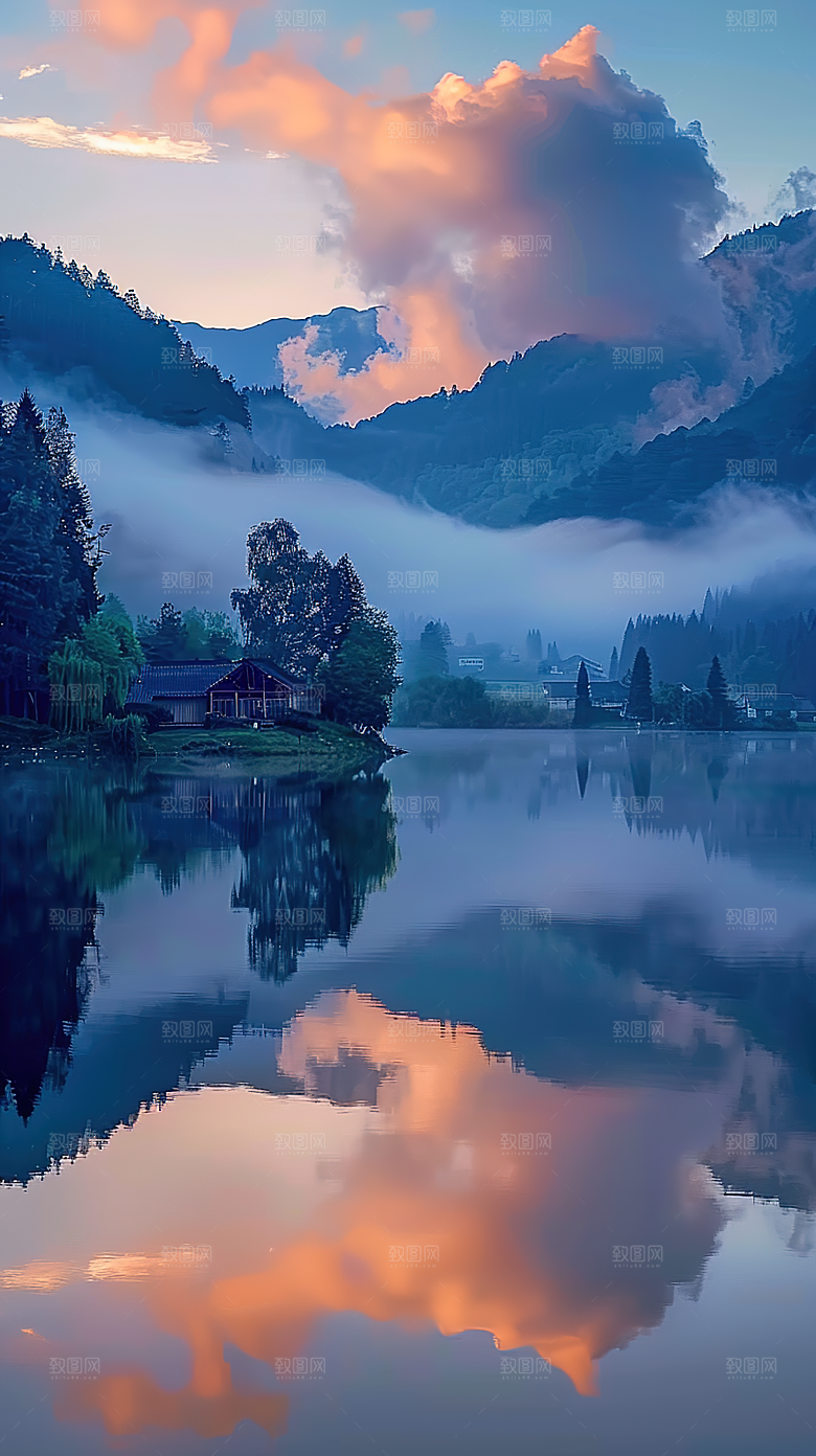 青山绿水风景意境唯美山峰山水