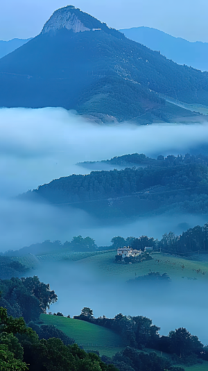 青山绿水风景意境唯美山峰山水