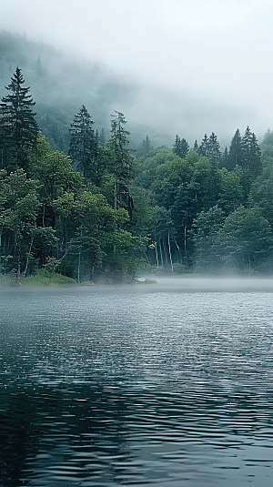 山峰唯美风景绿水青山山水意境