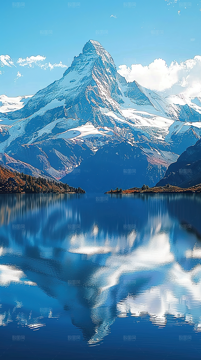 山峰唯美风景绿水青山山水意境