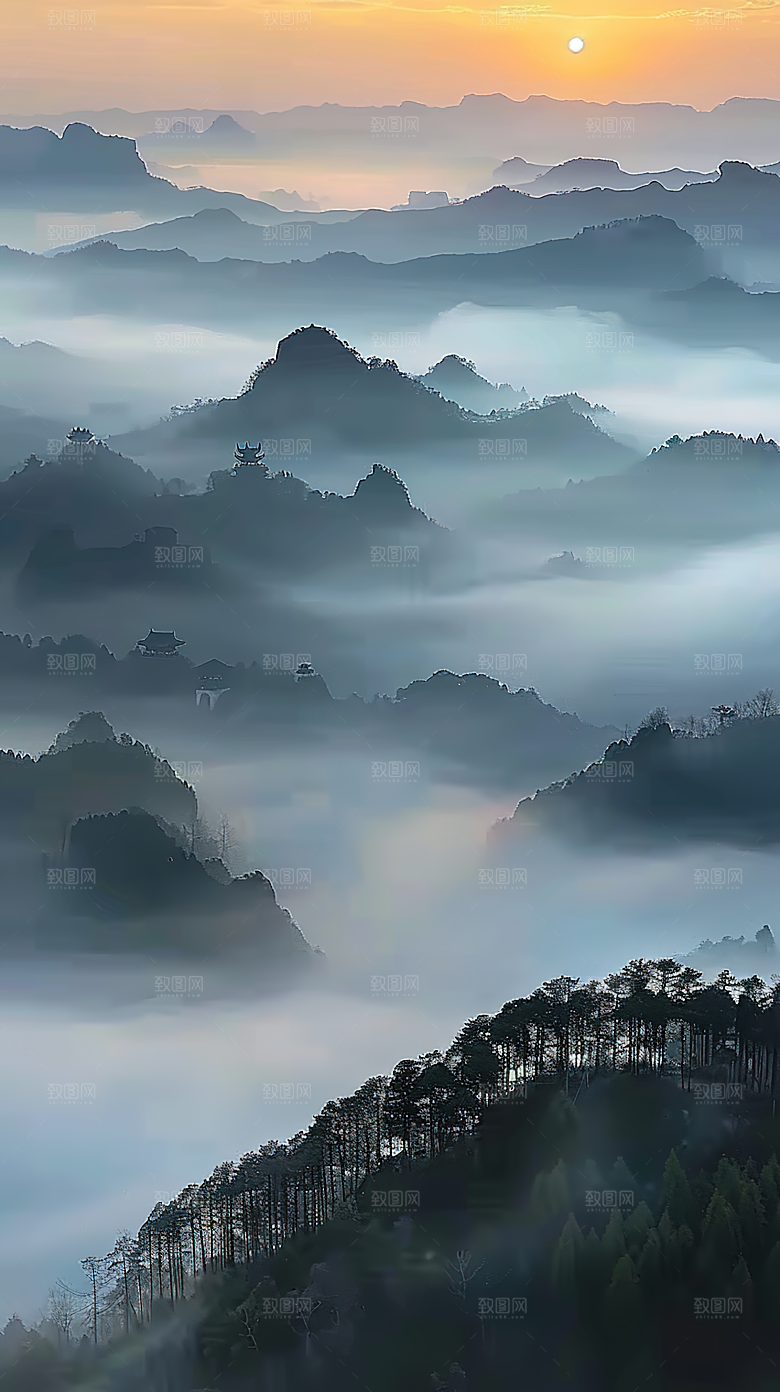 绿水风景意境唯美山水山峰青山