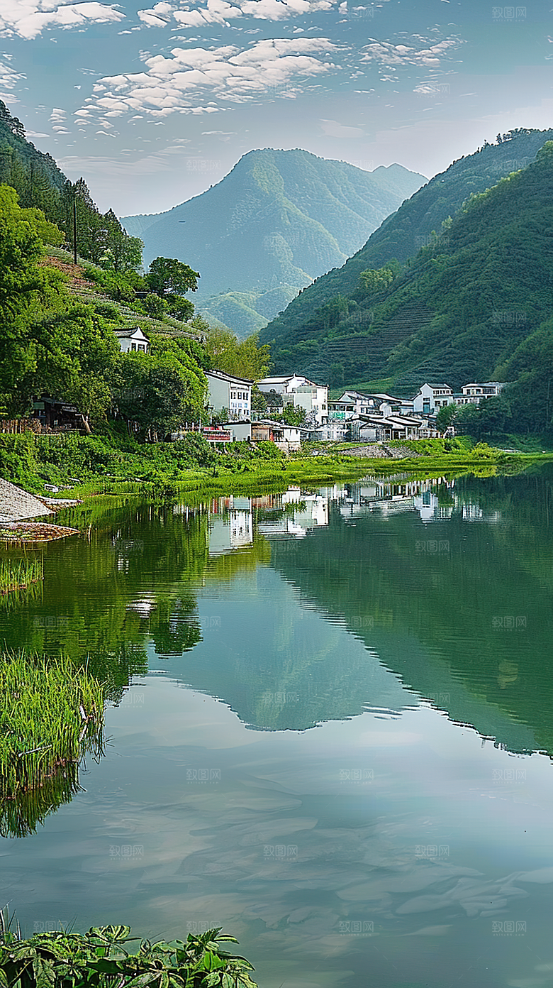 绿水风景意境唯美山水山峰青山