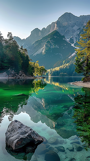 唯美意境山峰风景山水绿水青山