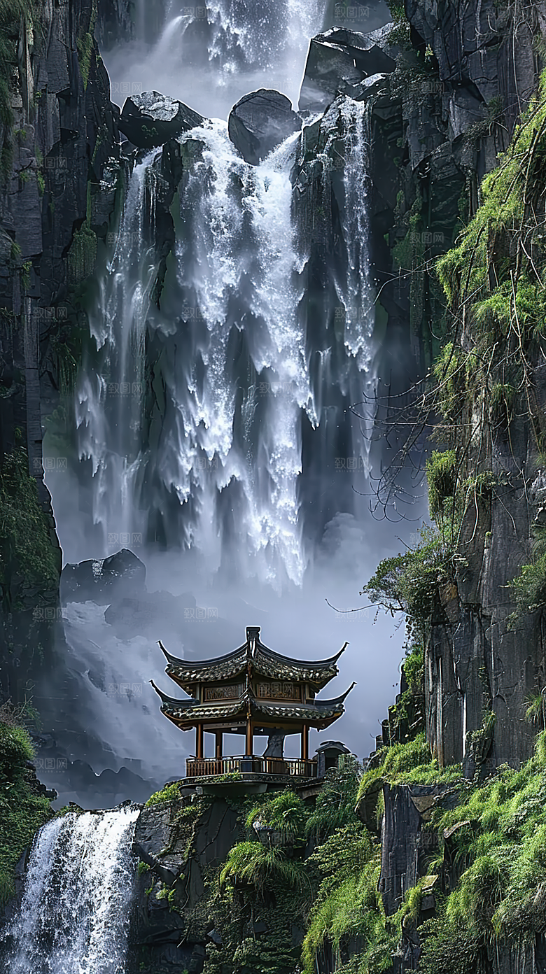 唯美意境山峰风景山水绿水青山