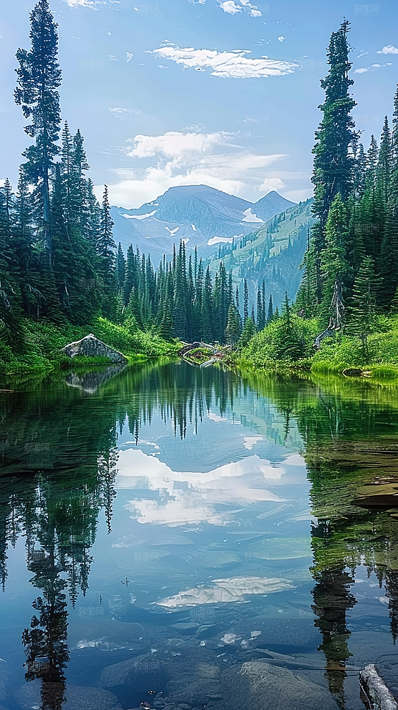 唯美意境山峰风景山水绿水青山