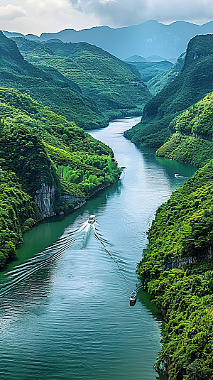 唯美意境山峰风景山水绿水青山