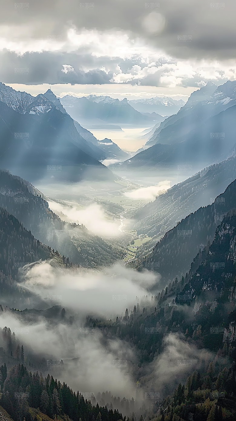 唯美意境山峰风景山水绿水青山