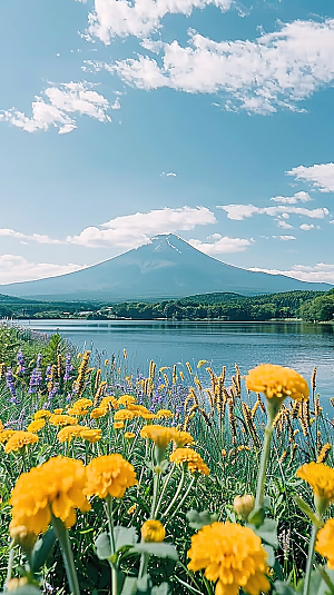 山峰绿水风景青山意境山水唯美