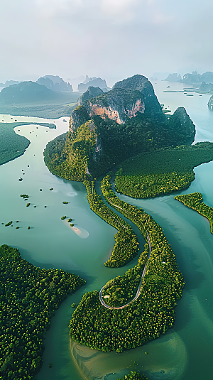 意境山水青山唯美绿水山峰风景