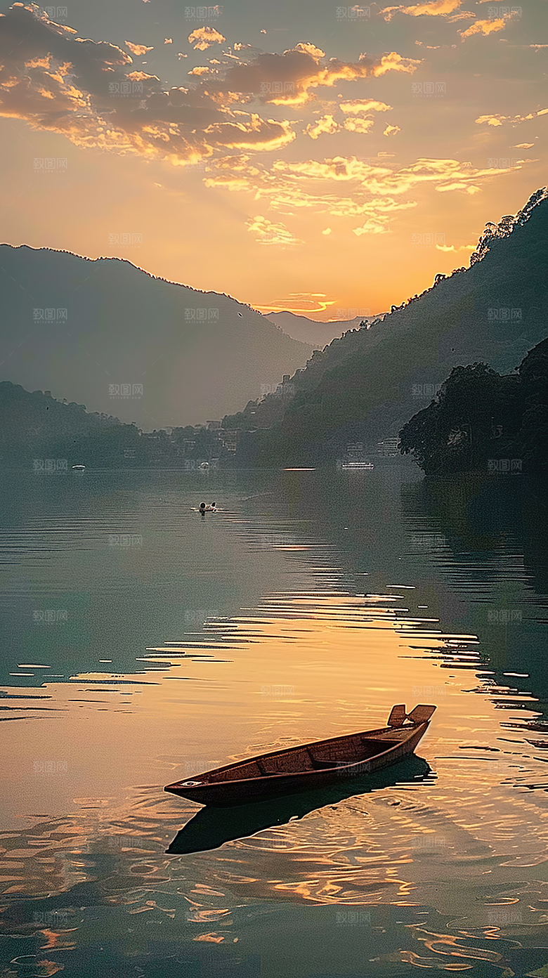 意境山水青山唯美绿水山峰风景