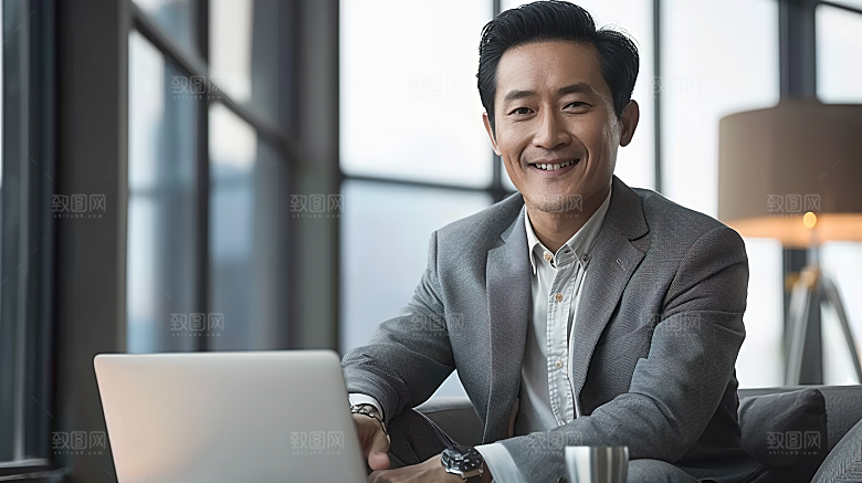工作商务男性年轻白领办公