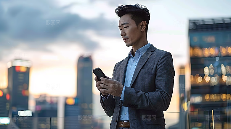 工作商务男性年轻白领办公
